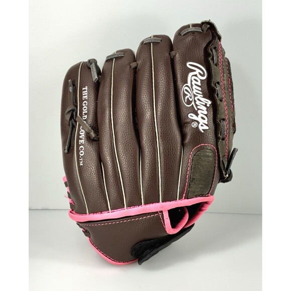 Rawlings 11" Softball Glove Leather Palm FP11T Brown with Pink Trim RHT - Picture 5 of 9